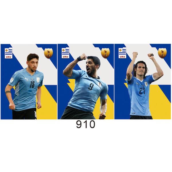 New 3D Soccer Star Posters Famous Football Star Europe America Football Flip 3D Poster For Kids Room Boy Bedroom Wall Ar