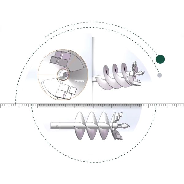Rust-Resistant High Tensile Strength Earth Auger with Flexible Design for Tractor-Mounted Drilling in Hard and Frozen Soil