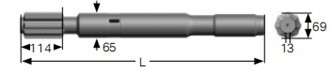 Tamrock HL1000 GT60 Twiz60 670mm Shank Adapters For Tunneling Applications