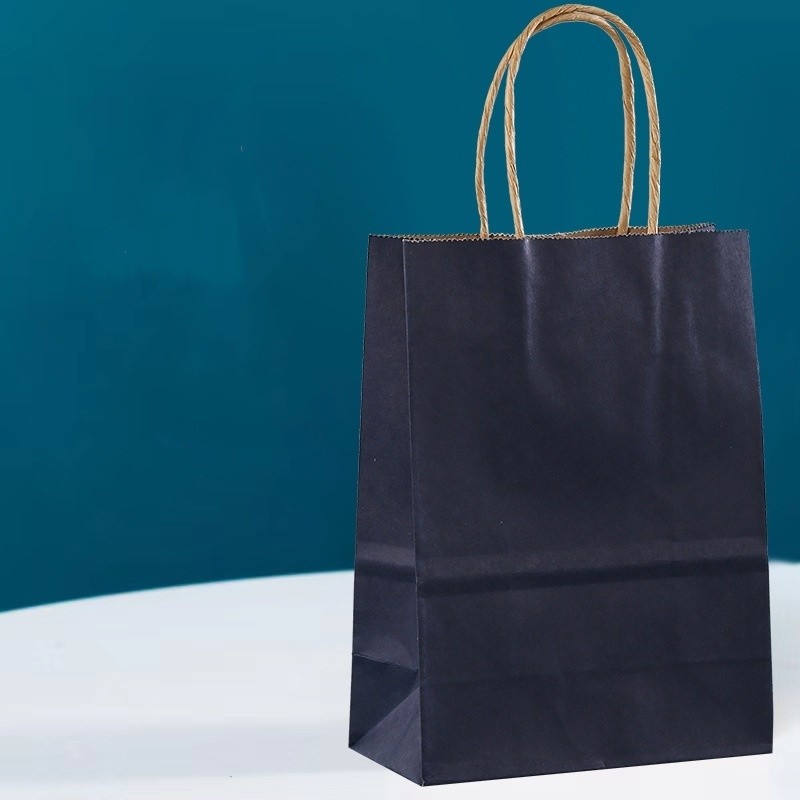 Takeaway Packaging Kraft Paper Bag with Customized Logo Printing and Hand-Held Design