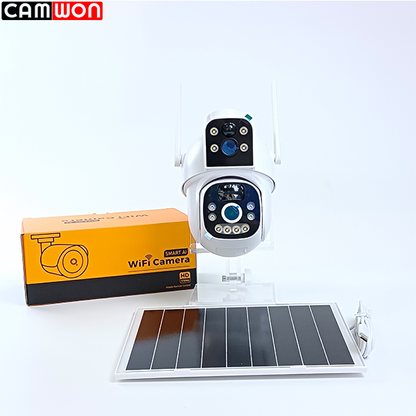Outdoor WiFi Solar Camera 2K 4MP Solar Camera Low Power Featuring Two 3.6mm
