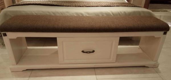 Melamine Upholstered Storage Bench / Bedroom Bench Seat With Drawers