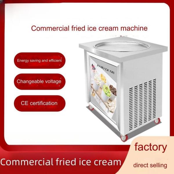 Food Grade Stainless Steel Fried Ice Cream Rolling Flat Pan Fry Ice Roll Machine