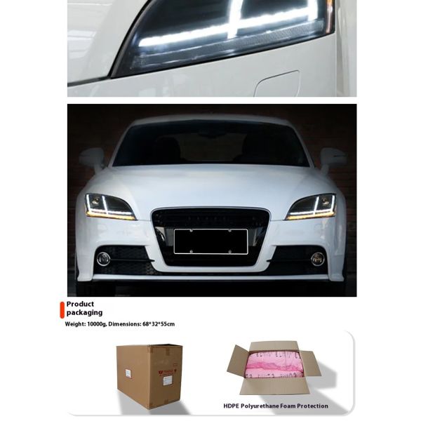 Demillon for Audi Tt Headlight Assembly Modified With Led Dual Lens Original Car Upgraded With Daytime Running