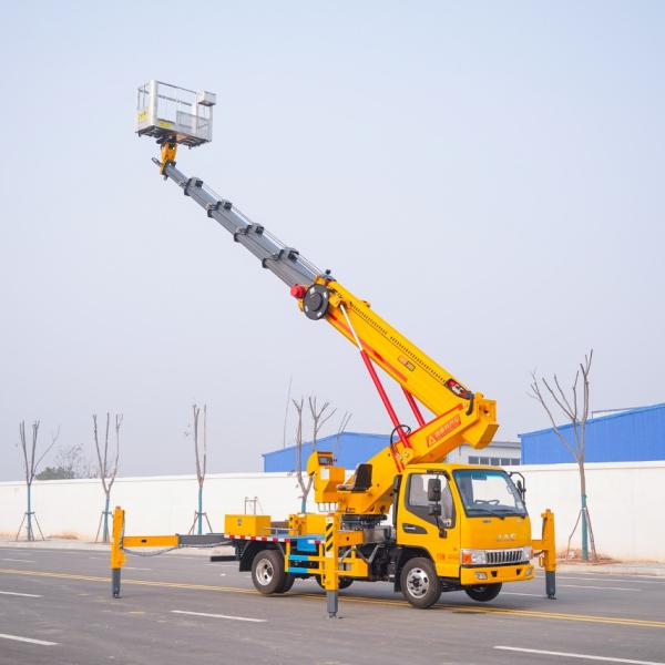 Two Person Cab Aerial Work Platform Truck with Front and Rear V Outriggers
