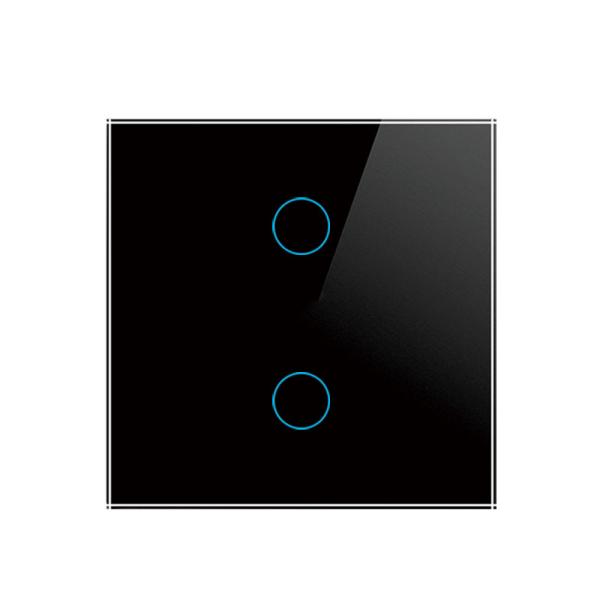 Tuya Eu standard 2gang APP Control Glass Touch Operated Smart Wifi Light Dimmer Switch
