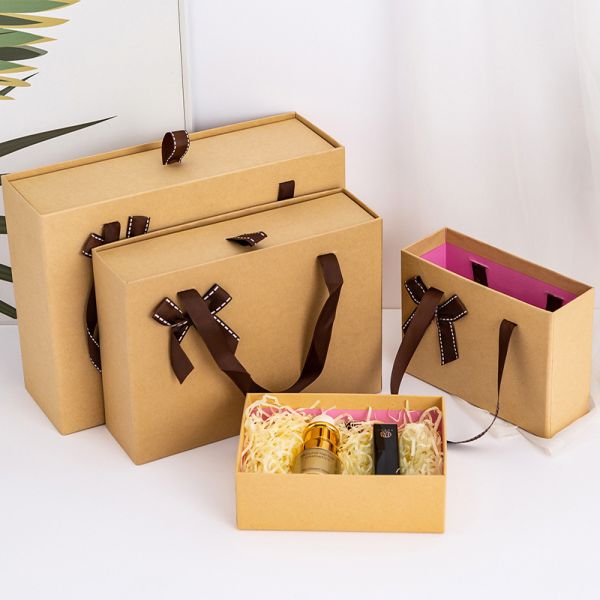 Solid Color Bow-Tie Handbag Gift Box Package Drawer Box  customized Rectangular Souvenir Box