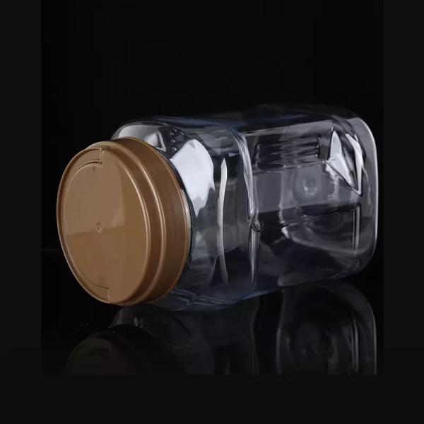 1000ml 2000ml Food Plastic Bottle Containers Packaging 2kgs PET Wide Mouth Jar With Lid