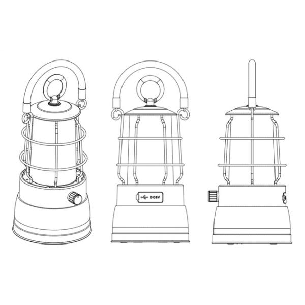5W 200 Lumens Dimmable Rechargeable LED Camping Lantern Outdoor