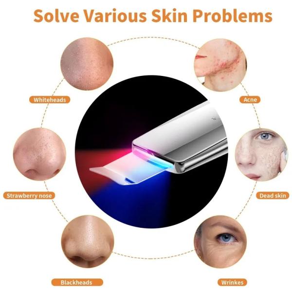 Type C Ultrasonic Facial Skin Scrubber Spatula Ultrasound Face Skin Cleansing Scrubber