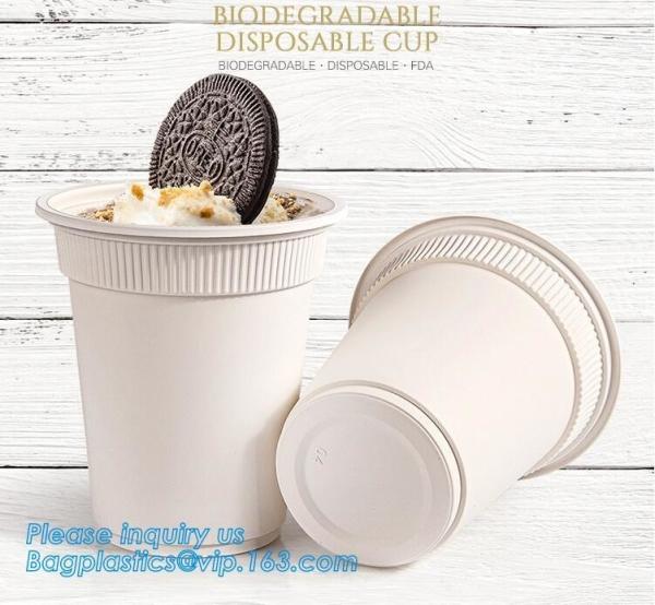 Compostable Sugarcane Cup 8/12oz Eco Friendly Biodegradable Bagasse Coffee Cups, Sugarcane Bagasse Pulp