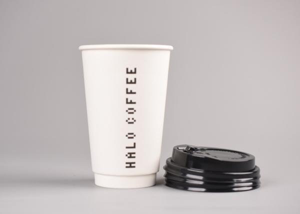 16oz 400ml Coffee to Go Paper Cups Double Wall Paper Cups with Black Lids