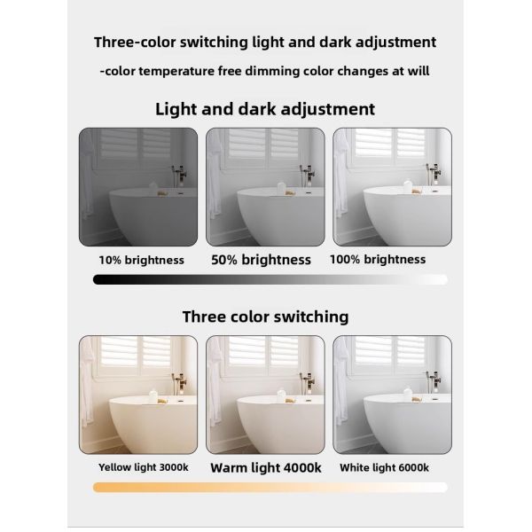 Luxury IP44 Rated LED Bath Mirror with Touch Switch Elegant Modern Design for Villa Hotel & Apartment Washroom Hot Seller