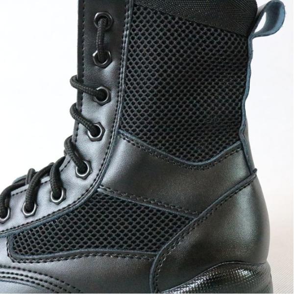 Черный неподдельный кожаный размер 38-45 ботинок боя тактический