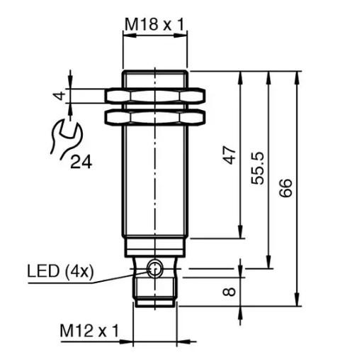 NBB8-18GM50-E2-V1 Inductive Sensor | Pepperl+Fuchs | M50, 24V DC, IP68, 18mm, 2-Wire | Mining & Material Handling