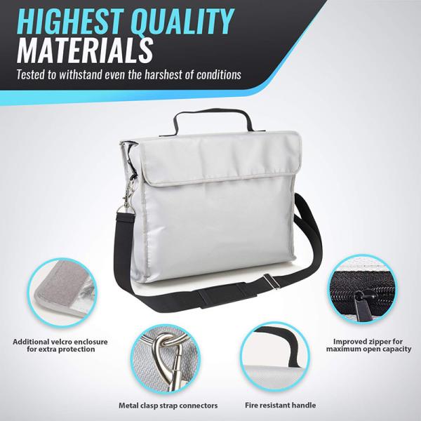 Extra Large Grey Fireproof Bag For Money / Laptop / Passport Storage