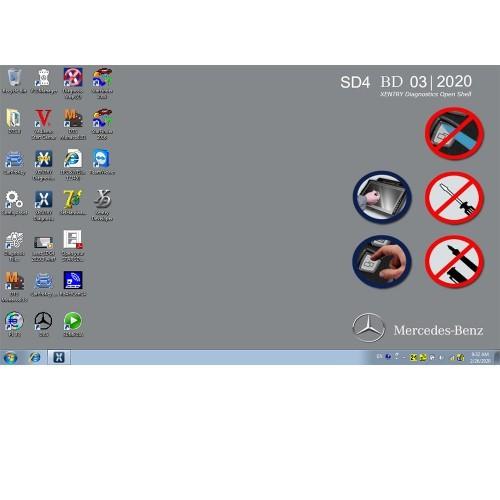 O MB SD conecta o software C4 compacto 2020,3 trabalhos de Mercedes do apoio da versão para todos os portáteis Dell, Lenovo, HP