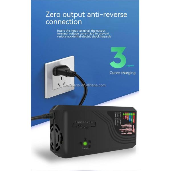 48V 12ah Motorcycle Car Battery Charger Pulse Repair with LCD Charger EU Plug Private Mold