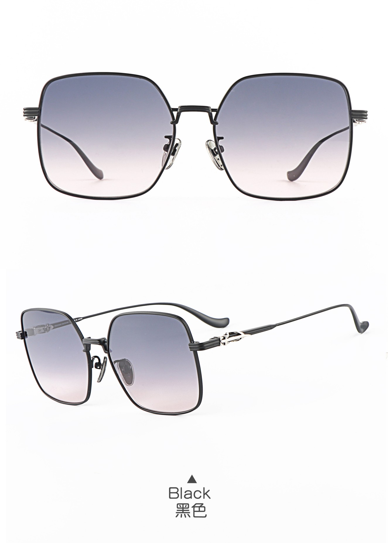 New Ladies Dream Color Oversize Square Titanium Shade Frames Premium Uv protection Customizable Sunglasses Shenzhen Wholesaler