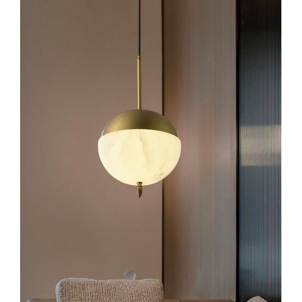 Luxury Nordic Marble Pendant Light Home Decoration Villa Living Room Spherical Chandelier Bedroom Coffee Shop Alabaster Lamp