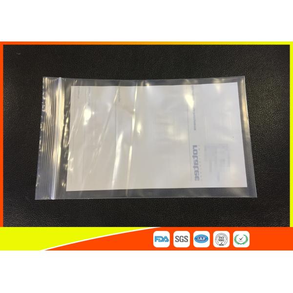 Custom Printed Transparent Plastic Zipper Bags Use For Industry , Eco - Friendly