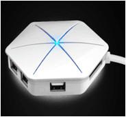 Matériel de 6 de ports d'USB de transfert ABS de shunt avec les lumières colorées