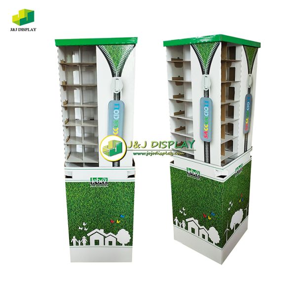 Knock Down Paper Floor Standing Displays Four Sided for Supermarkets / Department Stores