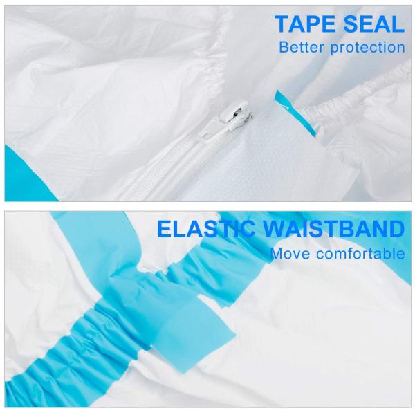 PPE COVID-19 антивирусный защитный костюм, белые одноразовые медицинские комбинезоны