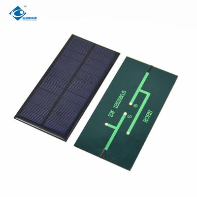 painel solar ZW-12560 Mini Solar Panel de resina de cola Epoxy de 1.07W 6V 125X60.5X2.5mm