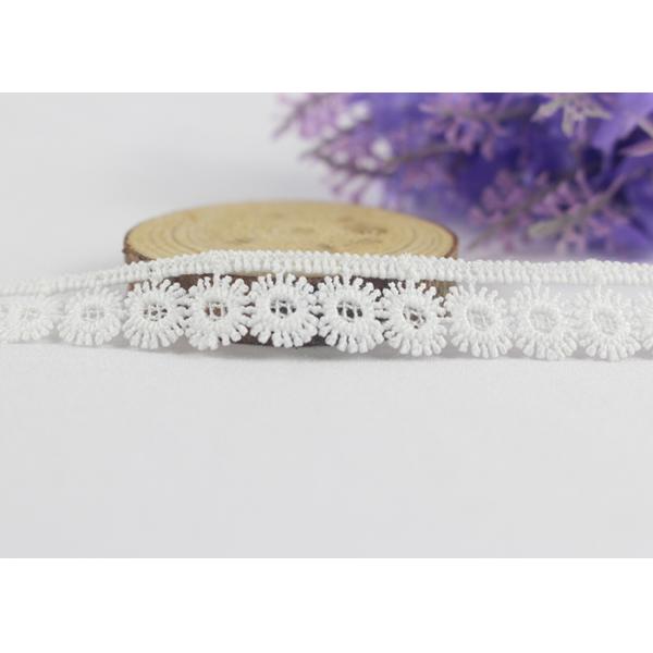Отделка шнурка полиэстера цветка расстворимая в воде, лента шнурка молока Силк белая двором