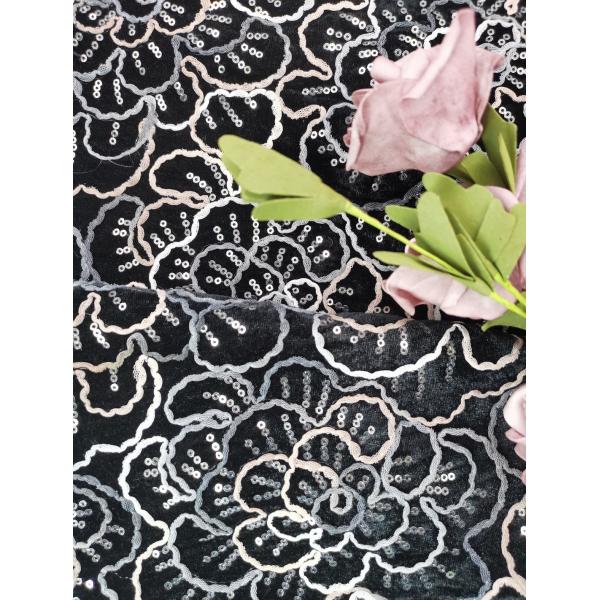 Ткань платья вечера вышивки вышитой ткани Sequin бархата