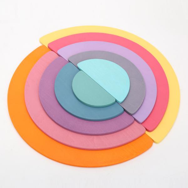 Blocs constitutifs en bois Toy Creative Educational d'arc-en-ciel de Brown 18cm