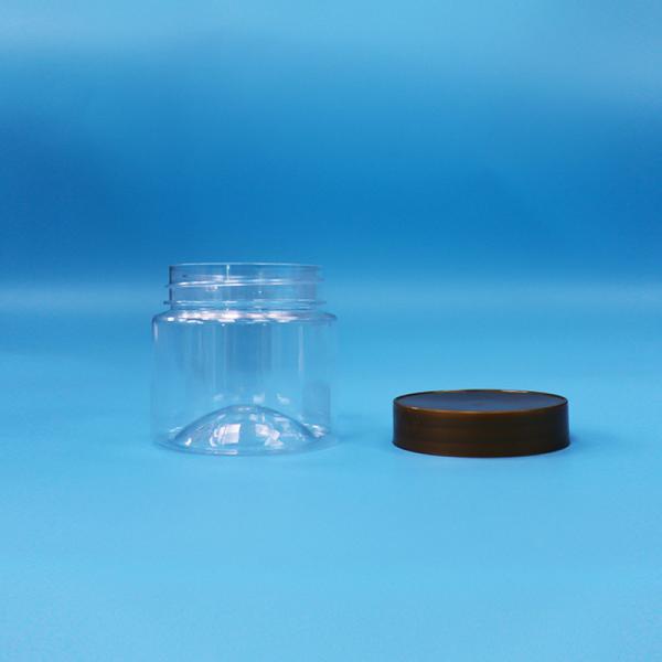 Cheap Small Candy Cookie transparent PET Round Plastic Jars Food Grade Screw Lids
