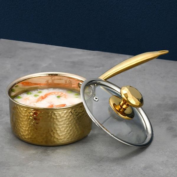Kitchen 18 / 10 Stainless Steel Milk Pot For Cooking With Pot Cover