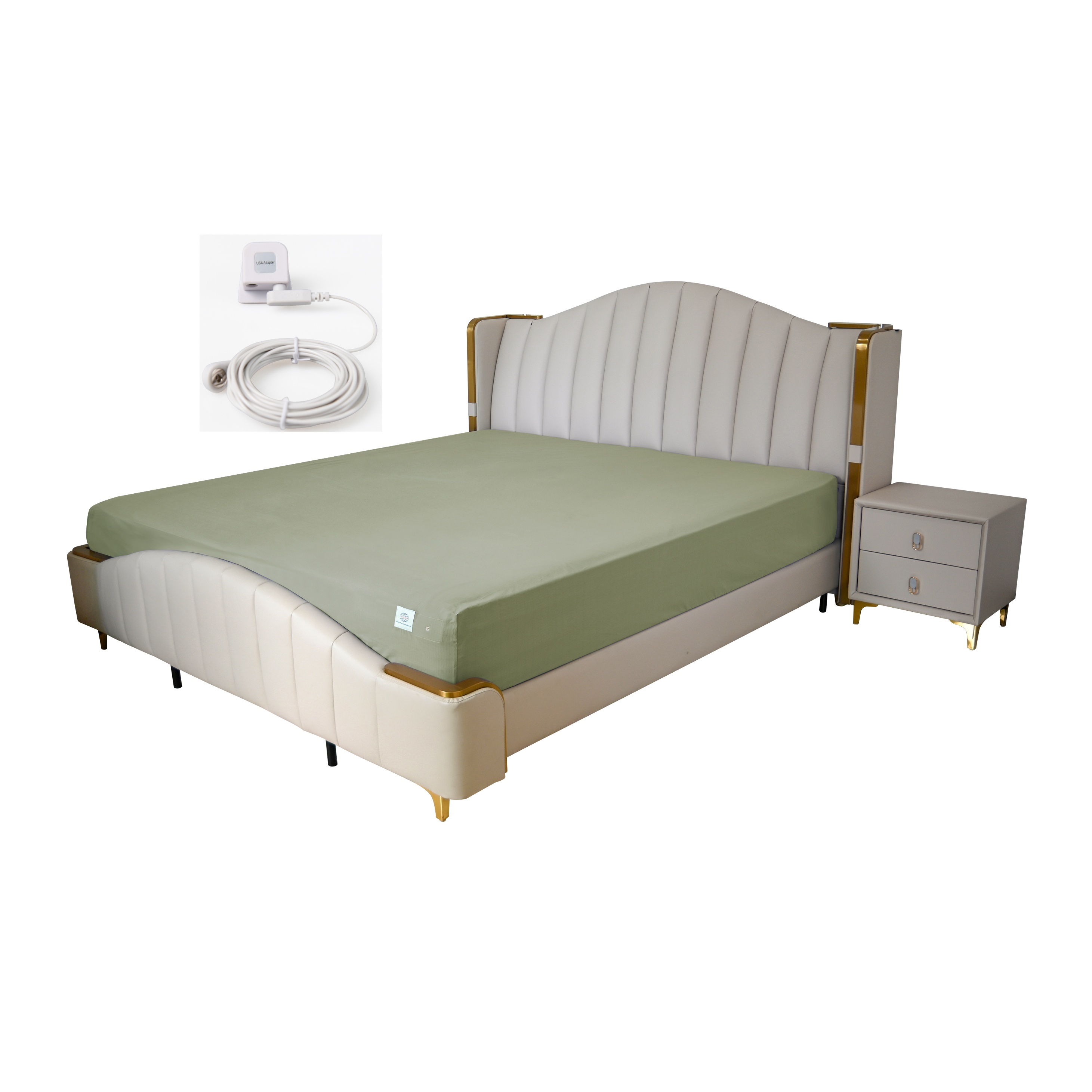 Healthy Grounding Fitted Bed Sheets Earthing with 38cm Bedskirt Earthing Sheets