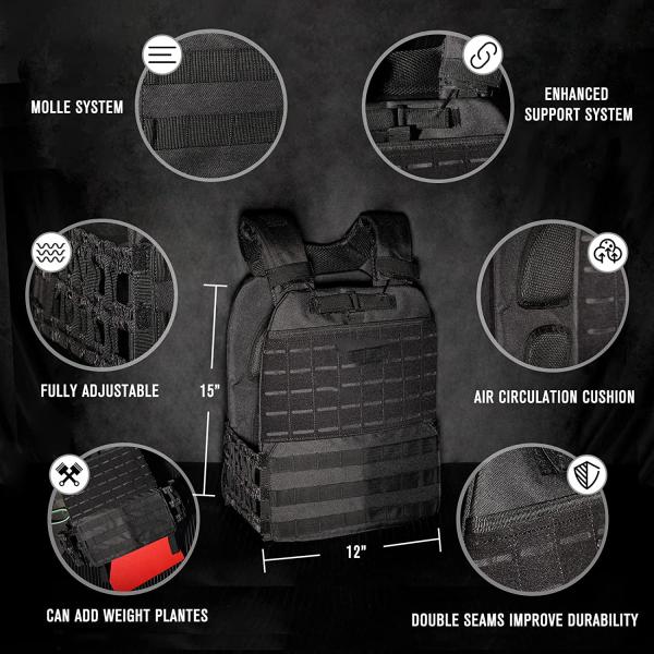 Padded Tactical Gun Bag Carry Army Military Weighted Vest With Plates 20kg