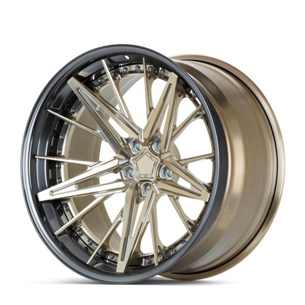 Customized 2 piece super deep dish concave brushed bronze polished wheel rim for sale