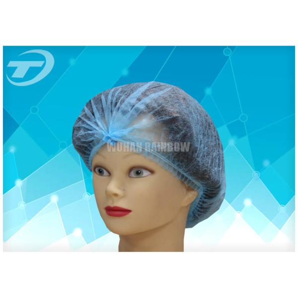 Medical Grade 21'' Round Clip Disposable Surgical Caps / CE Certified Non Woven Cap