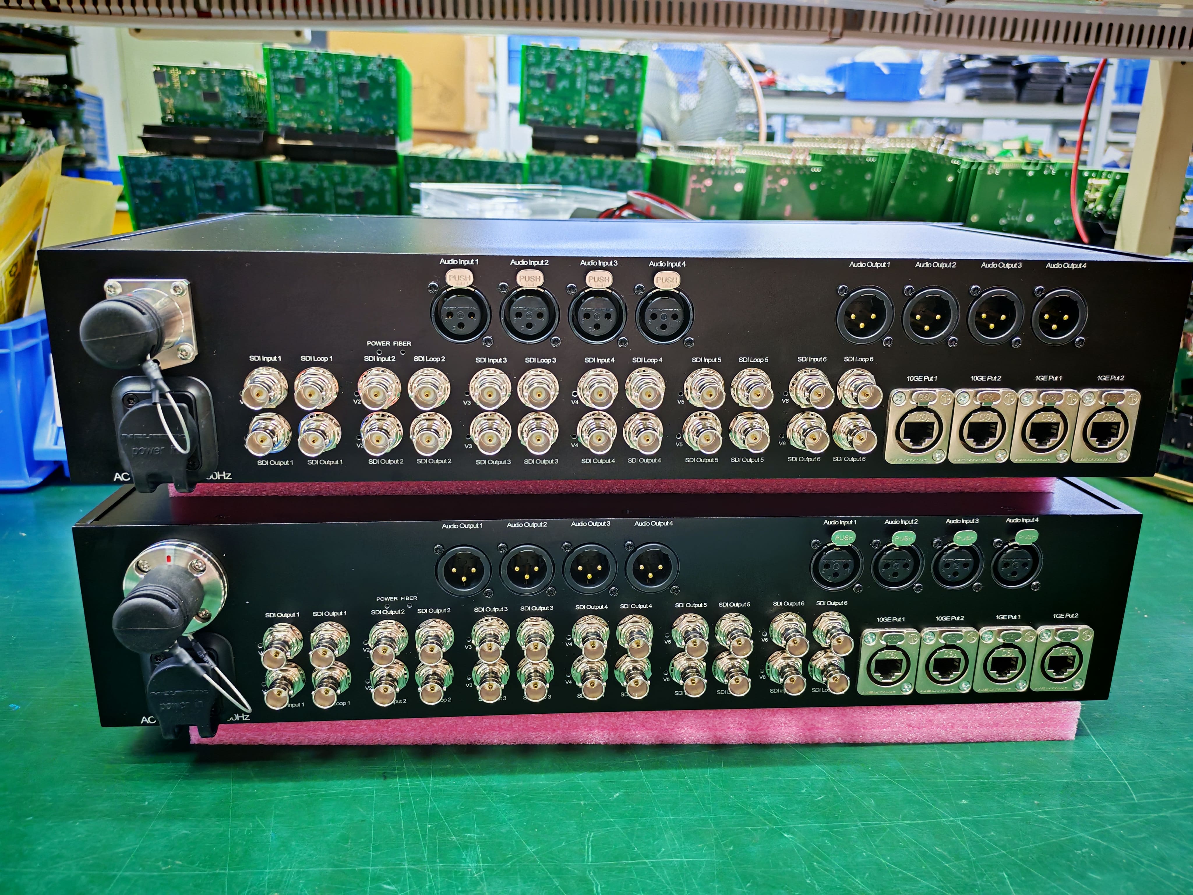 Bidirectional Fiber Transmission System Combine with 12G SDI, XLR Audio, 10GB Ethernet, SMPTE Fiber Connector