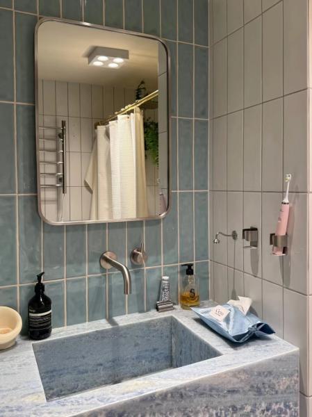 Luxury Blue Crystal Marble Washbasin | Sapphire Blue Vanity for Premium Bathrooms