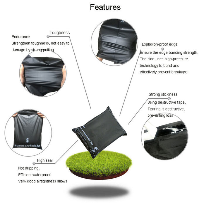 Черные отправитель майцены 100 Compostable, сумки почтового сбора 10 * 13 дюймов Biodegradable