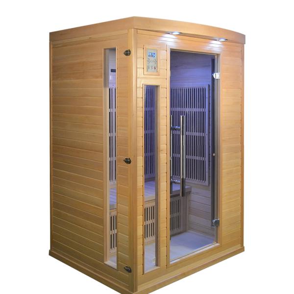 Home 2 Person Far Infrared Sauna Solid Wood 1750W Power