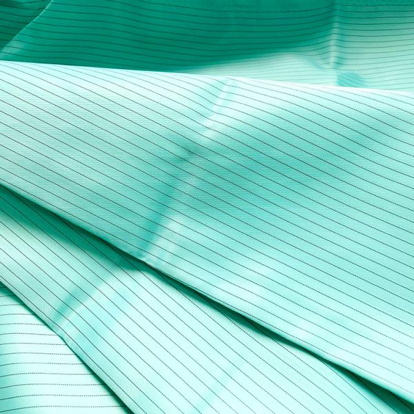 Tejido de poliester estático anti del ESD del carbono para el vestido del hospital del recinto limpio