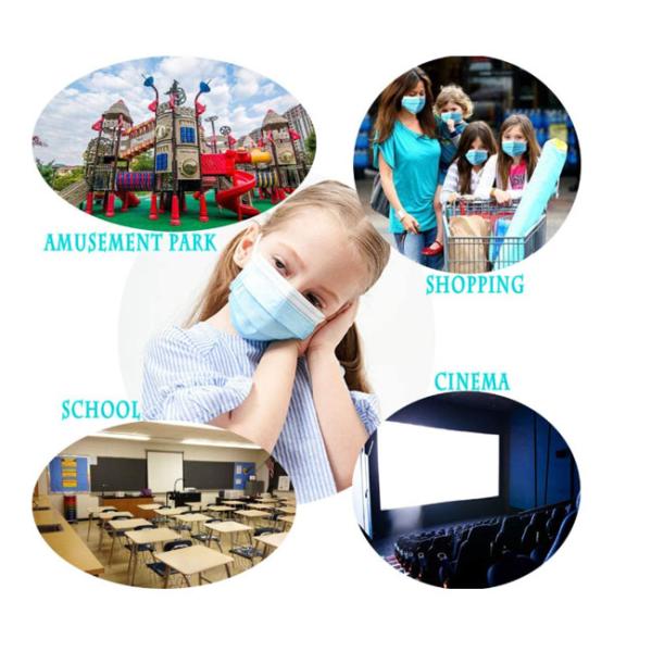 3 Layer Children'S Disposable Face Masks , Kids Respirator Mask Fliud Resistant