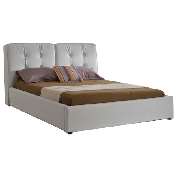 Antiwear White Modern Queen Size Bed Multipurpose 231x180x119.5CM