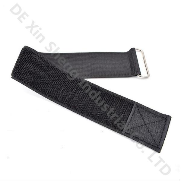 gancho de nylon de 25mm * de 450mm e cintas plásticas largas das correias do laço com cor do preto da curvatura