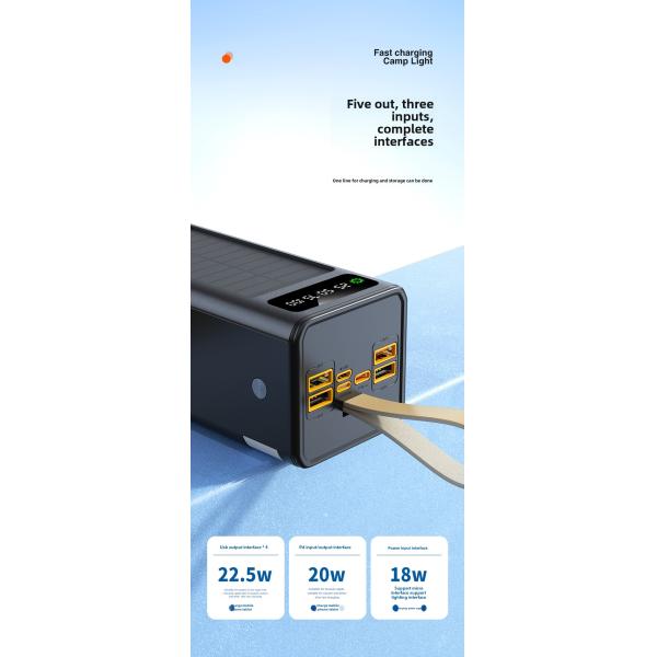 High Capacity 50000mAh Power Bank with LED Digital Display 4USB Li-Polymer Battery Fast Charging Portable Phone Charger