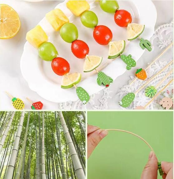 Customized Natural Fruit Bamboo Skewers for Fruit and Salad Must-Have Kitchen Tool