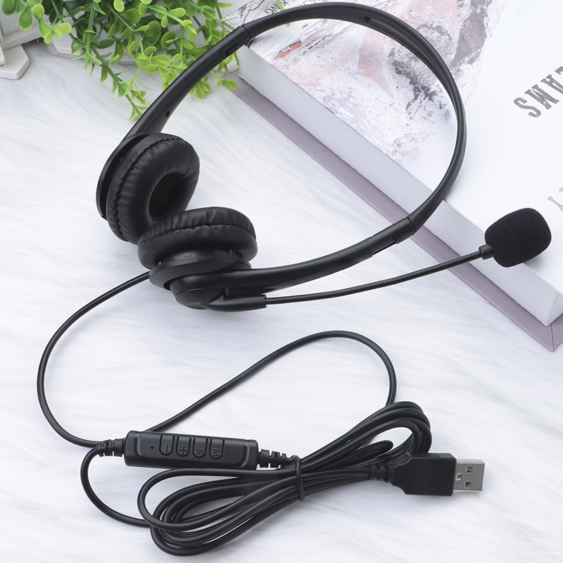 JTY-430 professional call center earphones with microphone, multiple plugs USB/Type-C/3.5mm wired earphones, comfortable to wear earphones, suitable for online learning and business conference calls