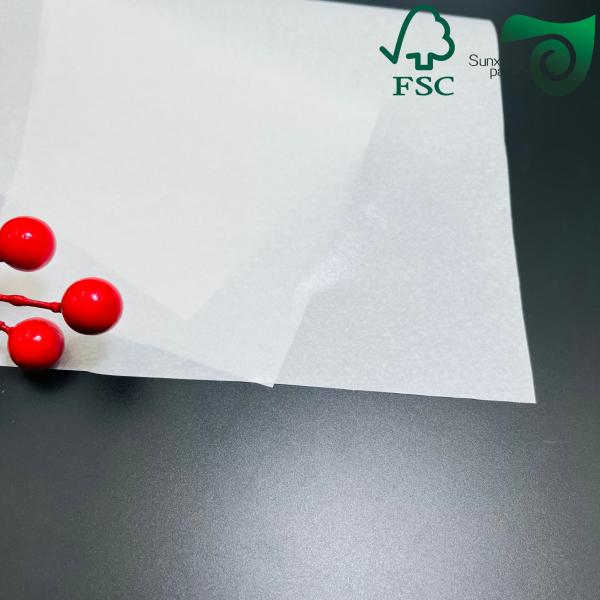 FSC 600mm Width Baking Wrapping Paper 25gsm 30gsm White Kraft Paper For Cake